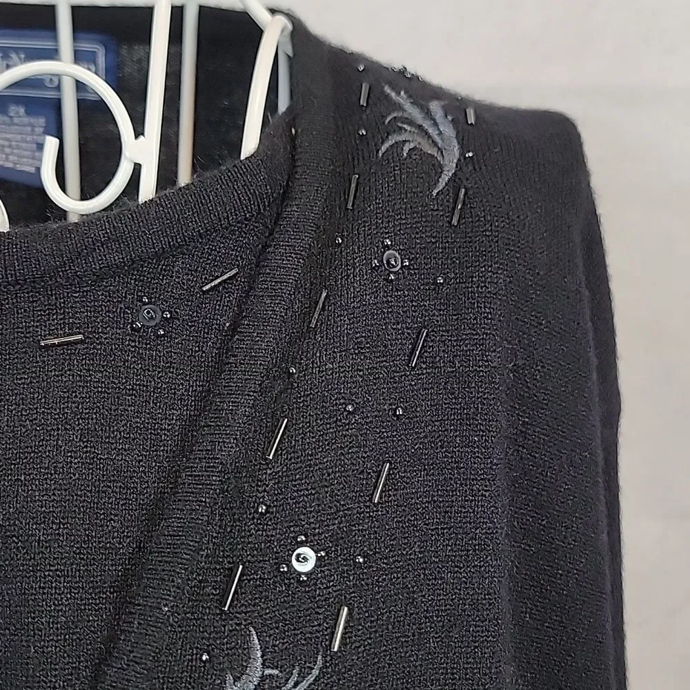 Maggie Mcnaughton Embellished Sweater - Black Womens Size 2X